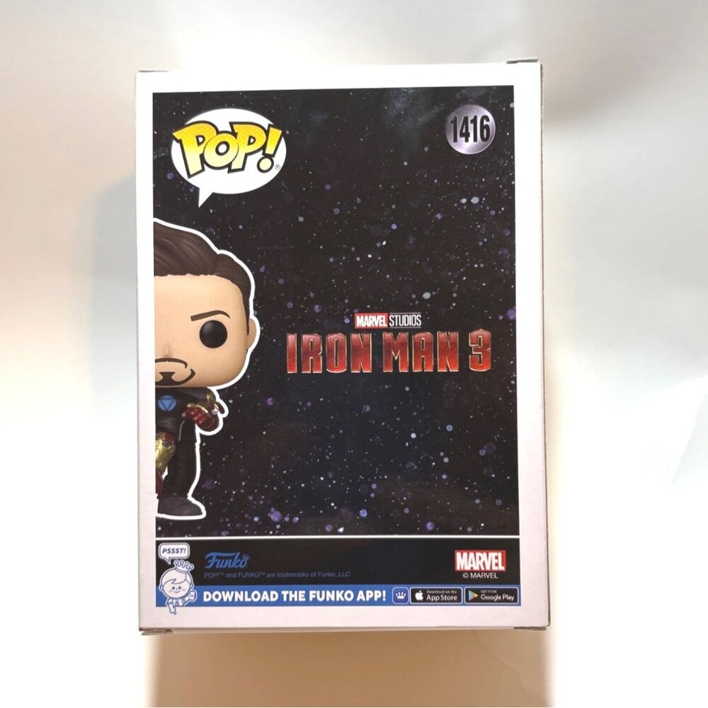 Funko Pop Marvel Tony Stark #1416 Glow In The Dark Exclusive Bobblehead Vinyl Fi - Picture 3 of 6